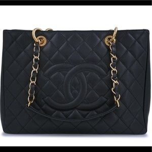Chanel Vintage Black Patent Leather Tote